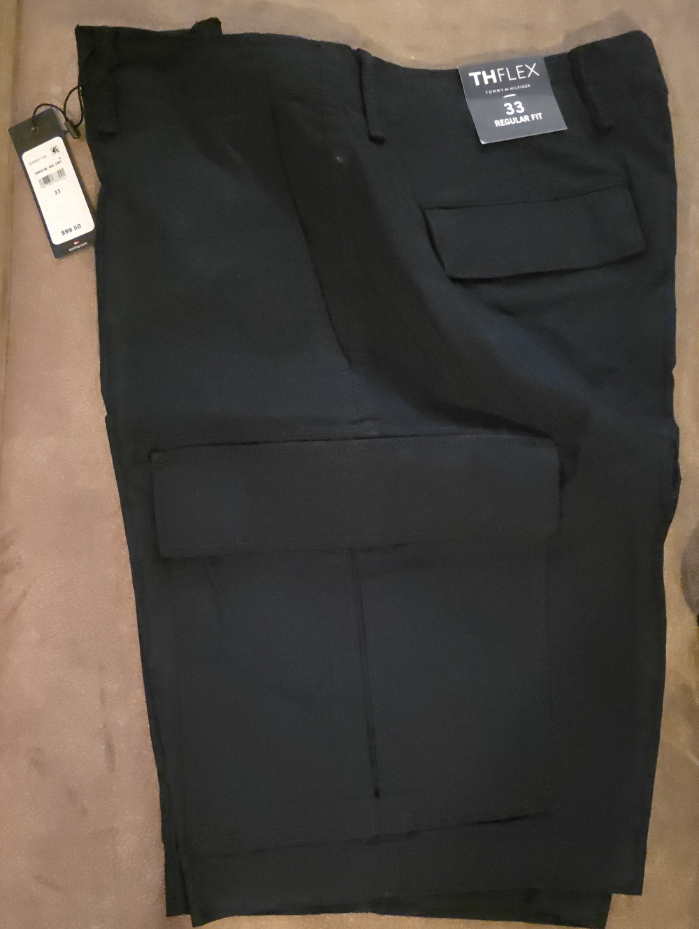 Tommy Hilfiger Black Cargo Pants THFlex 33 Regular